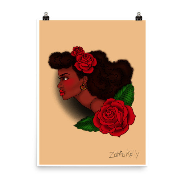 Afro Lady Head Print