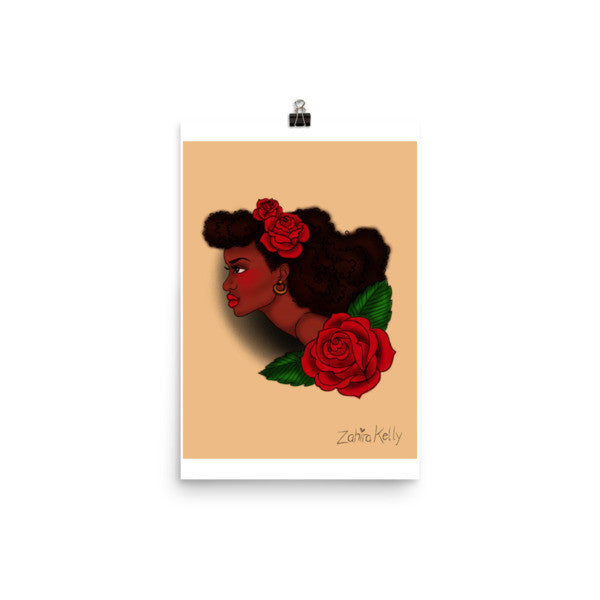 Afro Lady Head Print