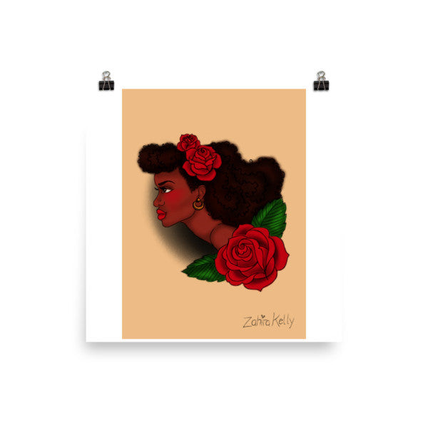 Afro Lady Head Print