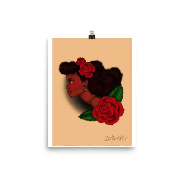 Afro Lady Head Print